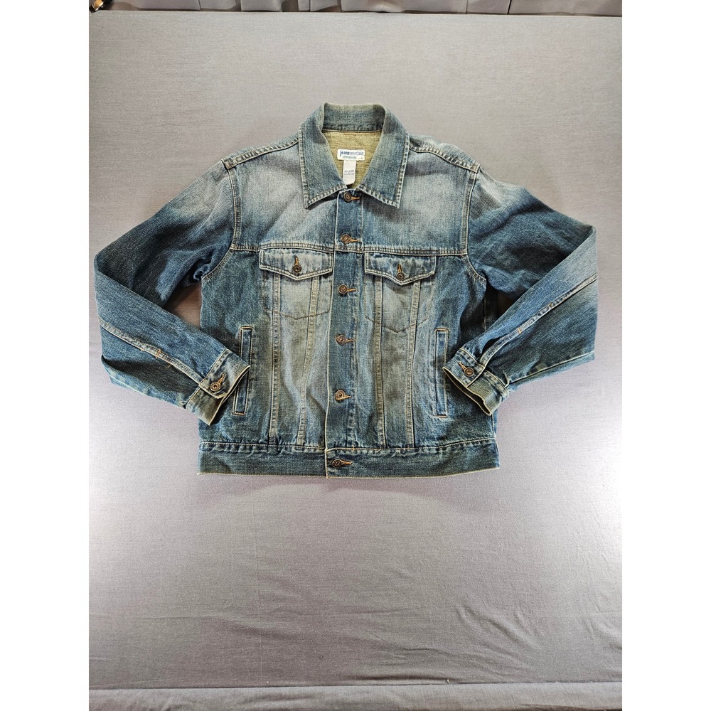 Jeanswest Denimware Mens Large Blue Denim Trucker Jacket Vintage Wash Cotton L